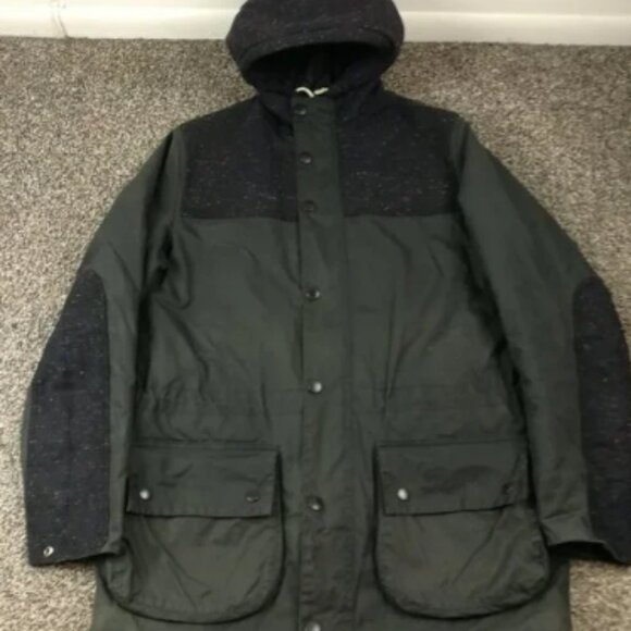 Barbour Tweed Durham Wax Jacket Moon Tweed Homespun Limited England Mens Medium - Picture 1 of 13